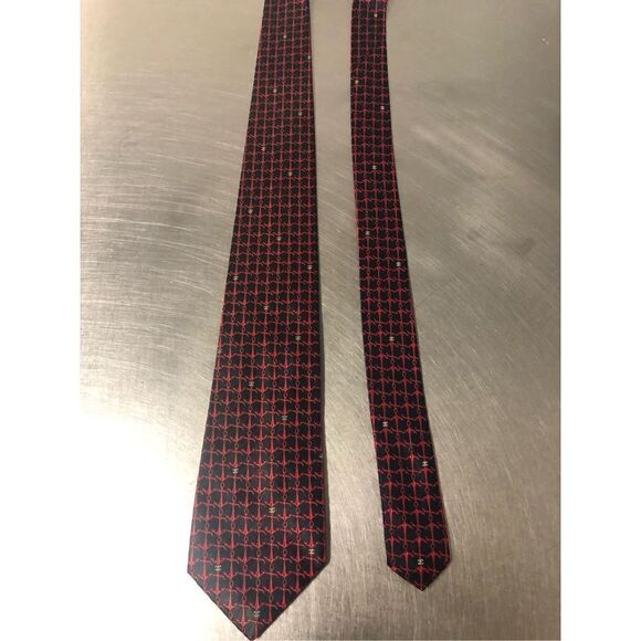 Chanel Paris Men’s Silk Blue and Red Anchor Designer Dress Tie - Picture 1 of 9